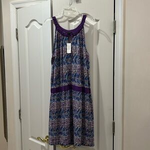 Banana Republic M mixed purple tank drop waist stretchy dress nwt perfect